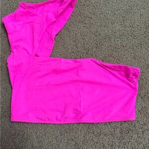 SKIMS Bright Pink Crop Top